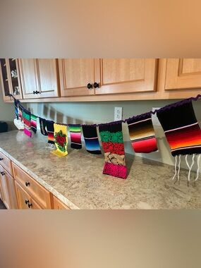 Colorful Mexican Serape Banner Garland - Bright Multicolor